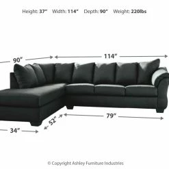 Signature Design By Ashley® Sectionals Darcy - Left Arm Facing Corner Chaise, Right Arm Facing Sofa Sectional