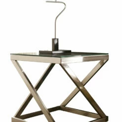 Ashley Furniture Coylin - Brushed Nickel Finish - Square End Table