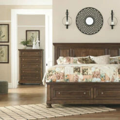 Signature Design By Ashley® Flynnter - Medium Brown - California King Panel Bed With 2 Storage Drawers Beds