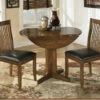 Signature Design By Ashley® Dining Room Sets Stuman - Ultimate Best In Class Round Drop Leaf Table, 2 Upholstered Side Chairs