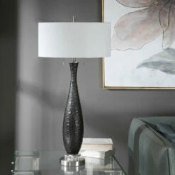 Accessories Uttermost Jothan Frosted Black Table Lamp