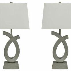 Ashley Furniture Amayeta - Silver Finish - Poly Table Lamp (2/cn) Accessories