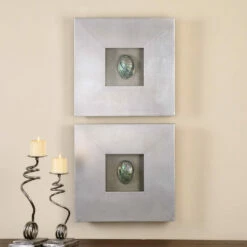 Outlet โ Uttermost Abalone Shells Silver Wall Art, S/2 ๐ 5 Uttermost Abalone Shells Silver Wall Art, S/2
