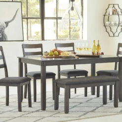 Ashley Furniture Bridson - Gray - Rect Drm Table Set (6/cn)