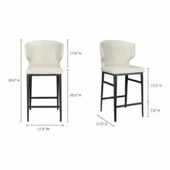 Moe's Home Collection Delaney Counter Stool Beige Stools