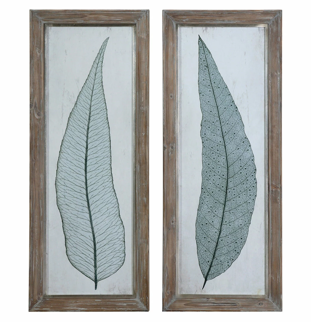 New ๐ Accessories Uttermost Tall Leaves Framed Art Set/2 โ 3 Accessories Uttermost Tall Leaves Framed Art Set/2