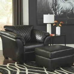 Signature Design By Ashley® Chair & Ottoman Sets Betrillo - Black - 2 Pc. - Chair With Ottoman