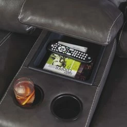 Ashley Furniture Reclining Furniture Mccaskill - Gray - Dbl Rec Loveseat W/console