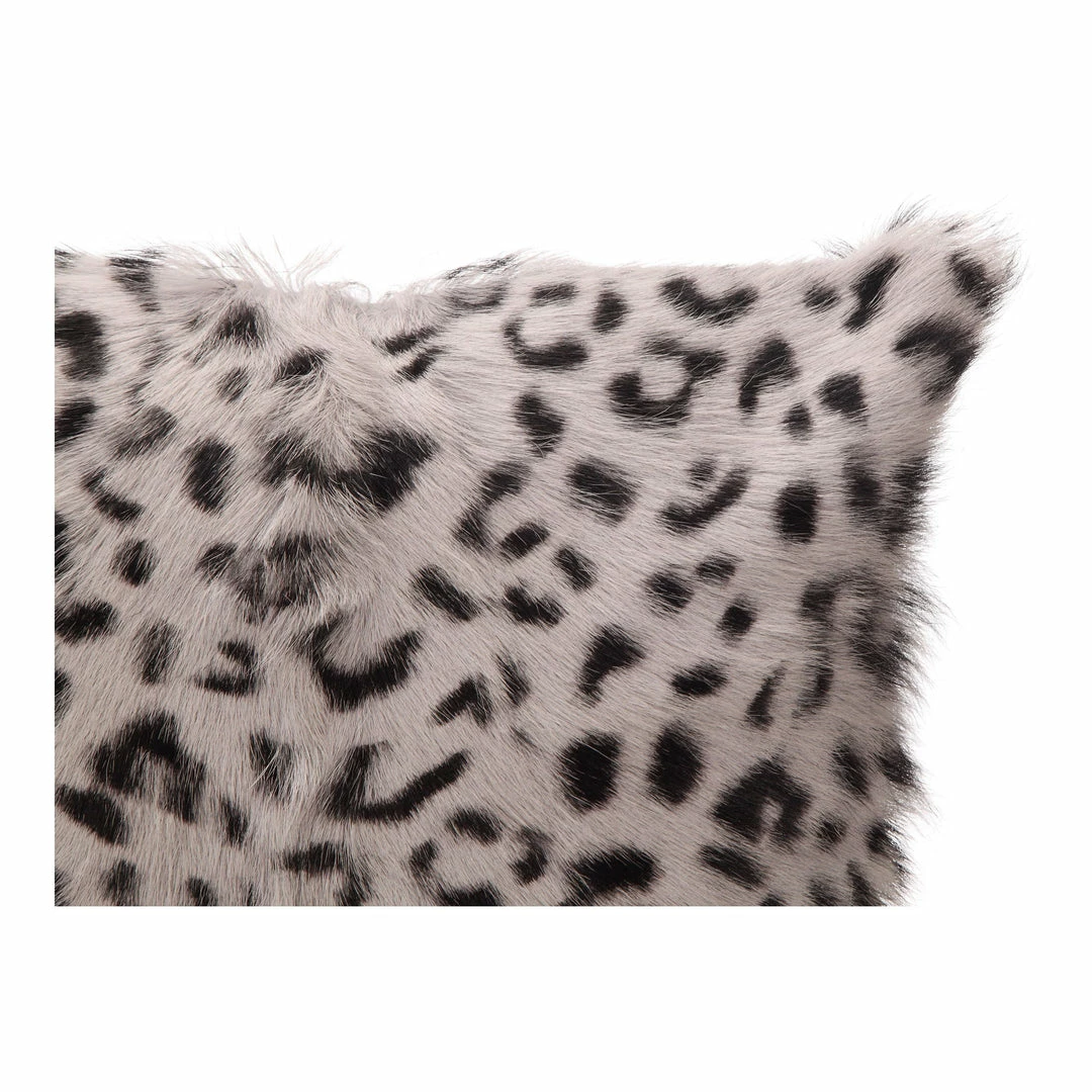 Promo ✨ Moe's Home Collection Spotted Goat Fur Pillow Grey Leopard Accessories ❤️ 5 Moe's Home Collection Spotted Goat Fur Pillow Grey Leopard Accessories