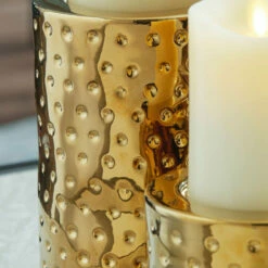 Ashley Furniture Marisa - Gold Finish - Candle Holder Set (3/cn)