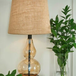 Ashley Furniture Makana - Champagne/black - Glass Table Lamp (1/cn) Accessories