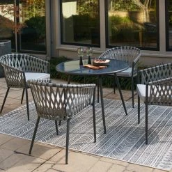 Signature Design By Ashley® Outdoor Sets Palm Bliss - Gray - 5 Pc. - Dining Room Set
