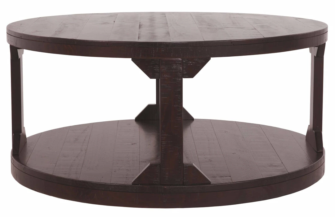 Hot Sale 🎉 Ashley Furniture Rogness - Rustic Brown - Round Cocktail Table Tables 🔥 6 Ashley Furniture Rogness - Rustic Brown - Round Cocktail Table Tables