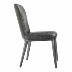 Moe's Home Collection Shelton Dining Chair Nimbus Black Leather-m2 Chairs