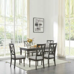 Signature Design By Ashley® Lanceyard - Dark Brown - 7 Pc. - Dining Room Table, 6 Side Chairs