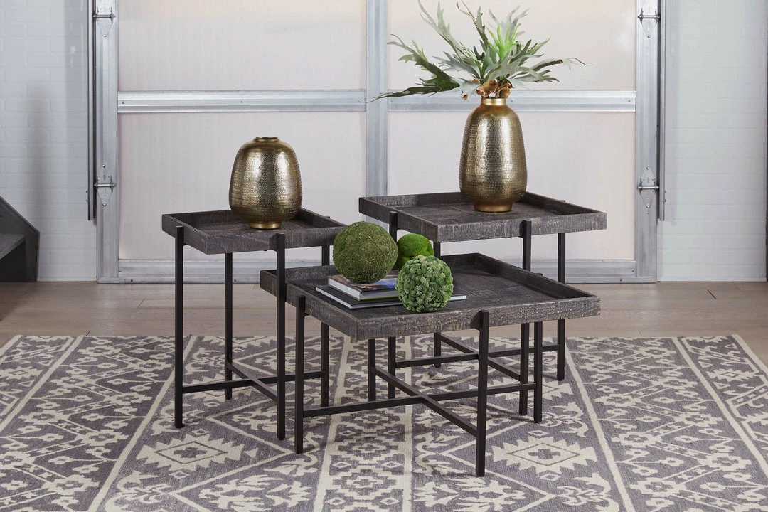 Promo 🔔 Ashley Furniture Piperlyn - Dark Brown/black - Occasional Table Set (3/cn) Tables ❤️ 7 Ashley Furniture Piperlyn - Dark Brown/black - Occasional Table Set (3/cn) Tables