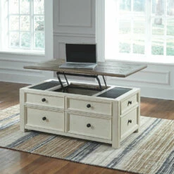 Ashley Furniture Bolanburg - White / Brown / Beige - Lift Top Cocktail Table Tables