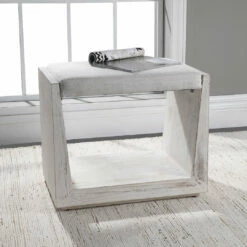 Benches Uttermost Cabana White Small Bench