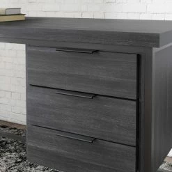 Ashley Furniture Yarlow - Black - Home Office Desk - 3-drawers Desks