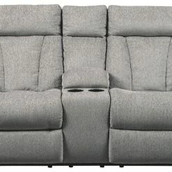 Ashley Furniture Mitchiner - Fog - Dbl Rec Loveseat W/console