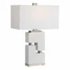 New 🎁 Uttermost Tetris White Table Lamp 😉 2 Uttermost Tetris White Table Lamp