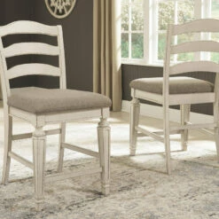 Ashley Furniture Stools Realyn - Chipped White - Upholstered Barstool (2/cn)
