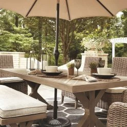 Ashley Furniture Beachcroft - Beige - Rect Dining Table W/umb Opt Tables