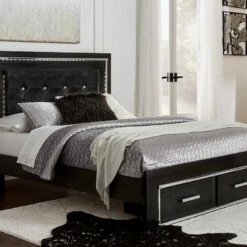 Signature Design By Ashley® Kaydell - Patterned - Upholstered Panel Bed With 2 Storage Drawers Beds