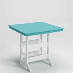 Signature Design By Ashley® Eisely - Turquoise / White - Square Counter Tbl W/umb Opt Tables