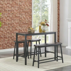 Signature Design By Ashley® Playden - Black/brown - Rect Drm Counter Tbl Set(4/cn) Dining Room Sets