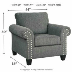 Ashley Furniture Agleno - Charcoal - Chair Chairs