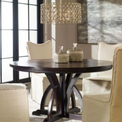 Tables Uttermost Maiva Round Black Dining Table