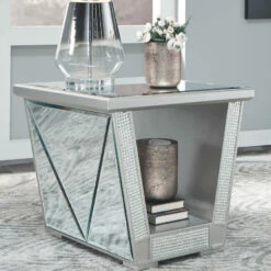 Ashley Furniture Fanmory - Silver Finish - Square End Table