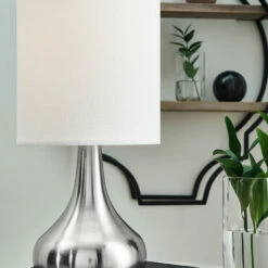 Ashley Furniture Camdale - Silver Finish - Metal Table Lamp (1/cn) Accessories