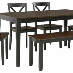 Ashley Furniture Dining Room Sets Larsondale - Brown/black - Dining Room Table Set (6/cn)
