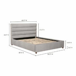 Moe's Home Collection Beds Takio Queen Bed Light Grey