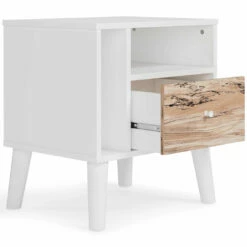 Ashley Furniture Nightstands Piperton - Brown / White - One Drawer Night Stand