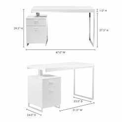 Discount ⭐ Moe's Home Collection Martos Desk White Desks ❤️ 5 Moe's Home Collection Martos Desk White Desks