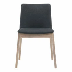 Moe's Home Collection Chairs Deco Oak Dining Chair Dark Grey-m2