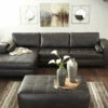 Signature Design By Ashley® Nokomis - Charcoal - 3 Pc. - Left Arm Facing Chaise Sectional, Ottoman Living Room Sets
