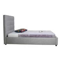 Moe's Home Collection Beds Belle Storage Bed Queen Light Grey Fabric