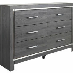 Ashley Furniture Dressers Lodanna - Gray - Dresser, Mirror