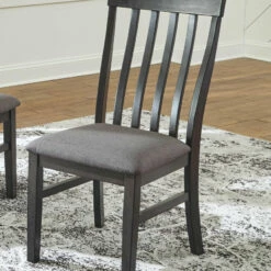 Ashley Furniture Luvoni - Dark Gray - Dining Uph Side Chair (2/cn)