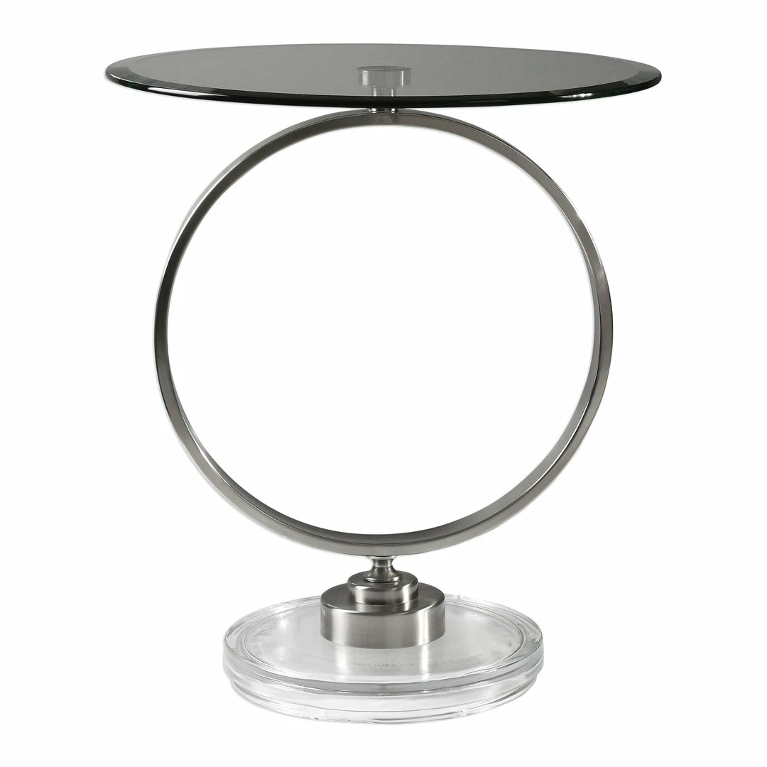 Outlet ✔️ Uttermost Dixon Brushed Nickel Side Table Tables 🧨 3 Uttermost Dixon Brushed Nickel Side Table Tables