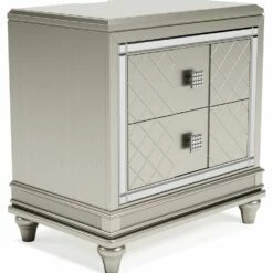 Ashley Furniture Chevanna - Platinum - Two Drawer Night Stand Nightstands