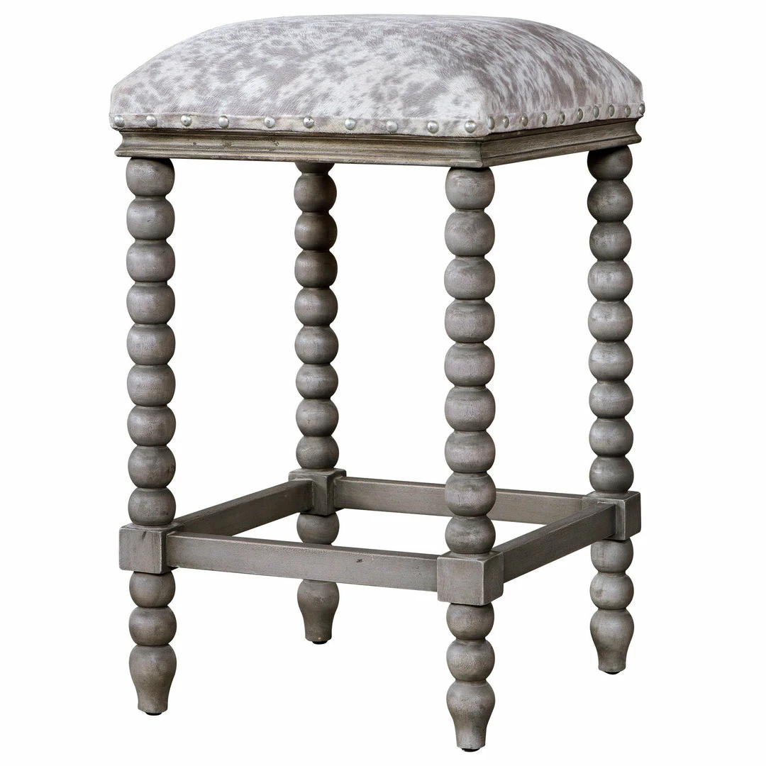 Best Sale 👍 Uttermost Estes Faux Cow Hide Counter Stool Stools ❤️ 3 Uttermost Estes Faux Cow Hide Counter Stool Stools