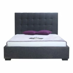 Moe's Home Collection Beds Belle Storage Bed King Charcoal Fabric