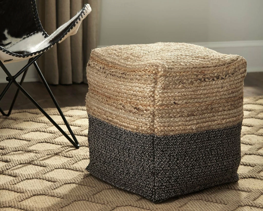 Best deal ๐ Ashley Furniture Accessories Sweed - Natural/black - Pouf - Rectangular ๐ 5 Ashley Furniture Accessories Sweed - Natural/black - Pouf - Rectangular