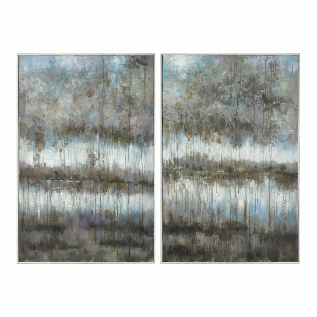 Cheapest 🧨 Accessories Uttermost Gray Reflections Landscape Art S/2 ✔️ 3 Accessories Uttermost Gray Reflections Landscape Art S/2
