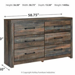 Signature Design By Ashley® Drystan - Multi - 6 Pc. - Dresser, Mirror, Chest, King Panel Headboard, Nightstand, Bed Frame
